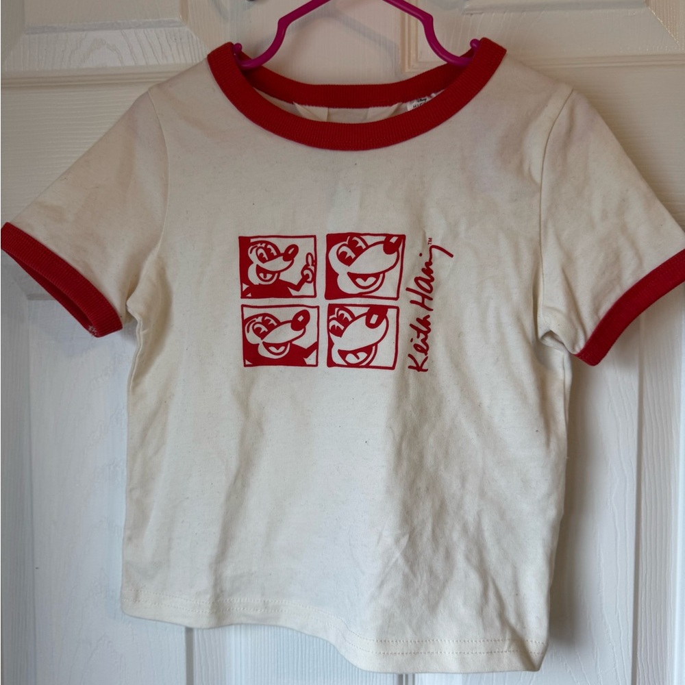 Kids White and Red Graphic T-Shirt